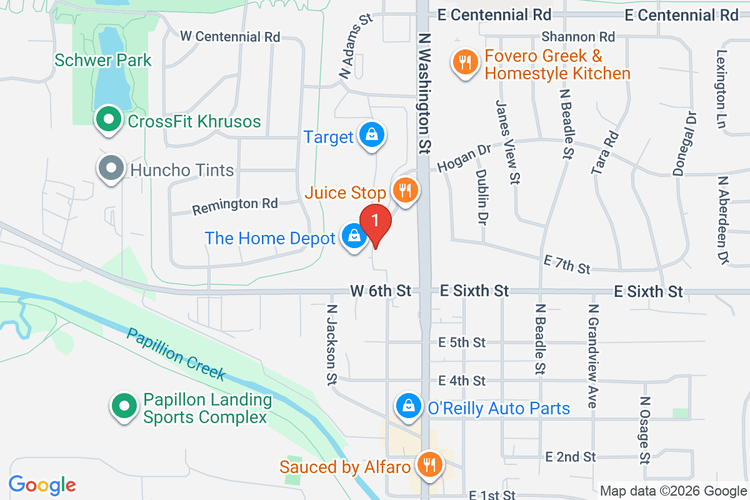 Map showing HOME DEPOT #3206 location