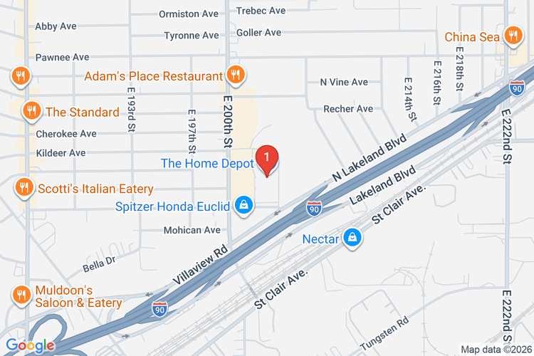 Map showing HOME DEPOT #3852 location