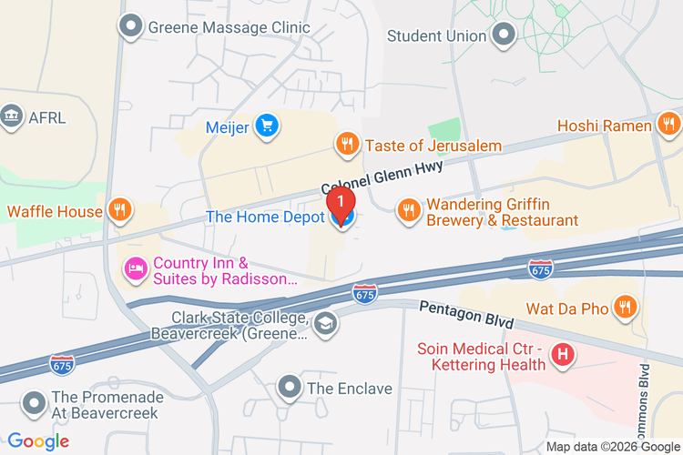 Map showing HOME DEPOT #3855 location