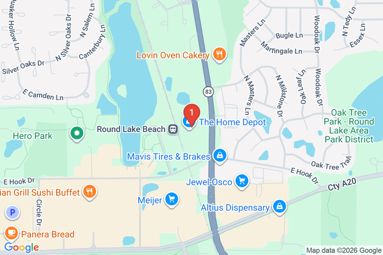 Map showing HOME DEPOT #8431 location