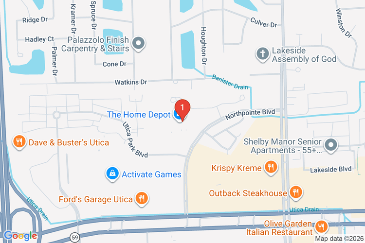 Map showing HOME DEPOT #2708 location