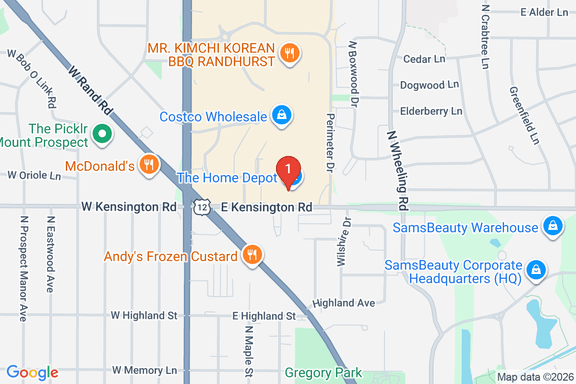 Map showing HOME DEPOT #1913 location