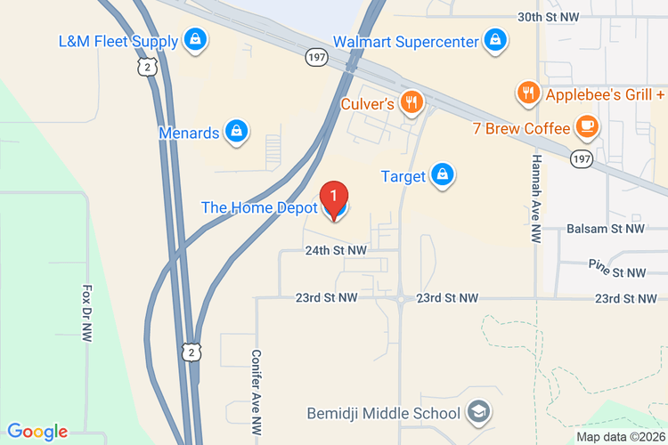 Map showing HOME DEPOT #2830 location
