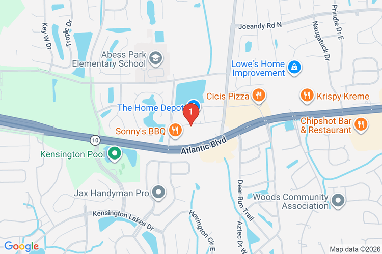 Map showing HOME DEPOT #6365 location