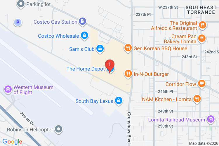 Map showing HOME DEPOT #0618 location