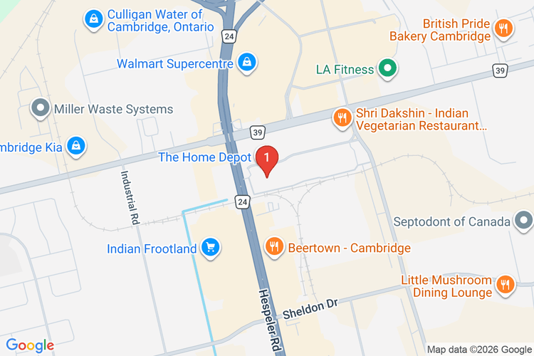 Map showing HOME DEPOT CAN #7166 location