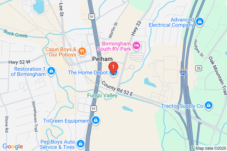 Map showing HOME DEPOT #0805 location