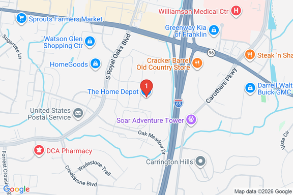 Map showing HOME DEPOT #0734 location