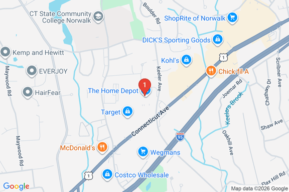 Map showing HOME DEPOT #6204 location