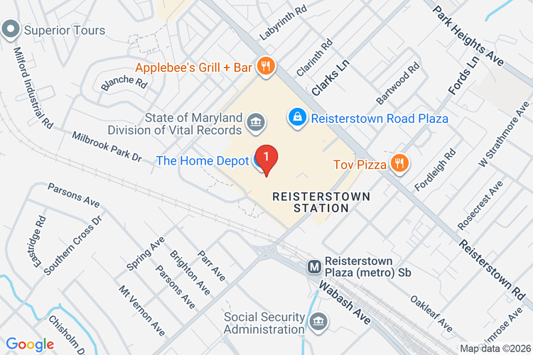 Map showing HOME DEPOT #2584 location
