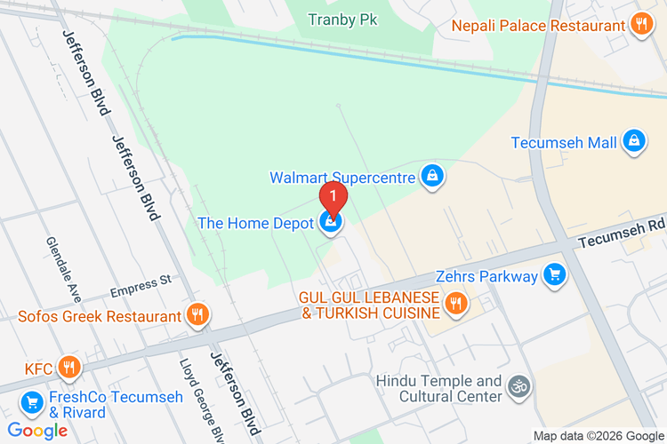 Map showing HOME DEPOT CAN #7184 location