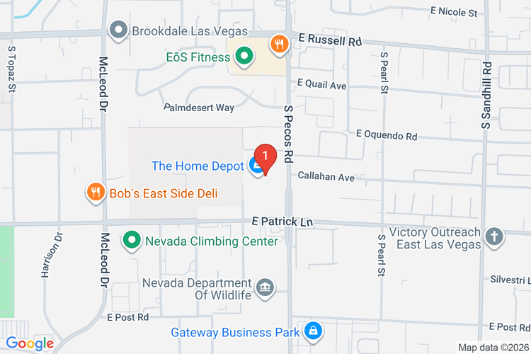 Map showing HOME DEPOT #3316 location