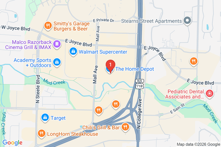 Map showing HOME DEPOT #1403 location