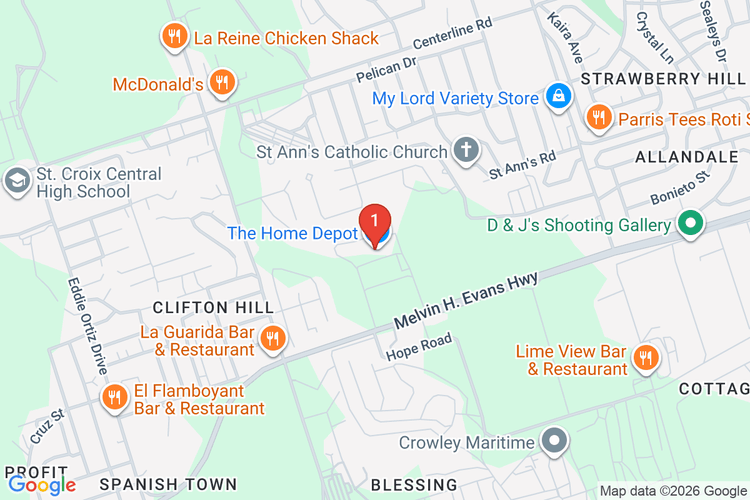 Map showing HOME DEPOT #8622 location