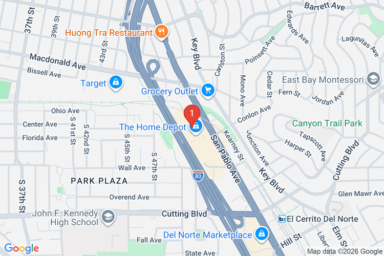 Map showing HOME DEPOT #0643 location