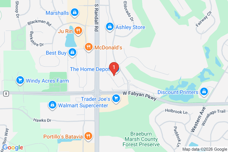 Map showing HOME DEPOT #1921 location