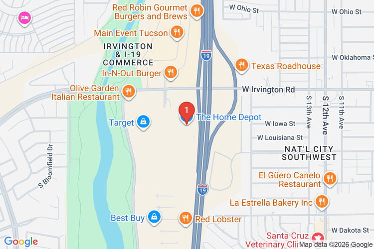Map showing HOME DEPOT #0467 location