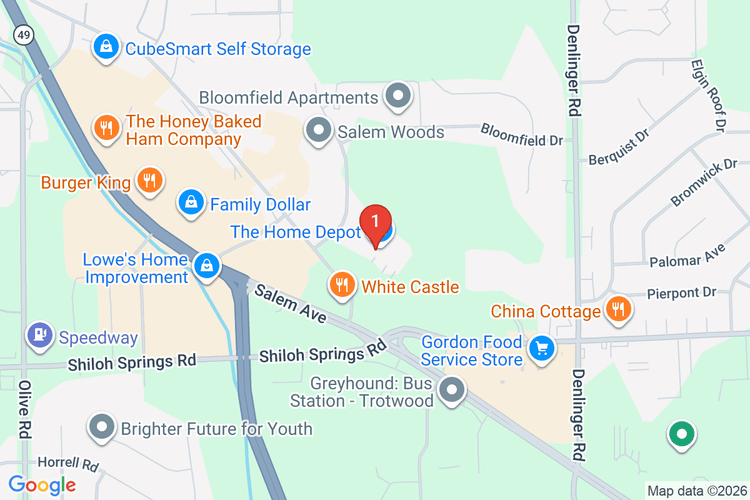 Map showing HOME DEPOT #3856 location