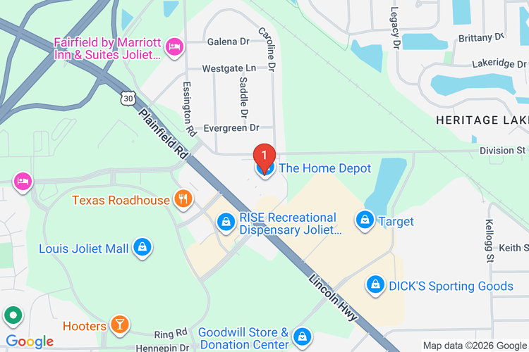 Map showing HOME DEPOT #1962 location