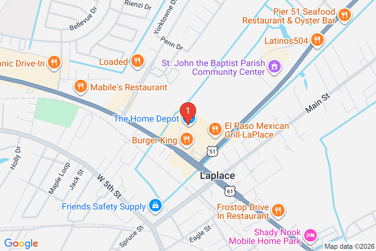 Map showing HOME DEPOT #0378 location