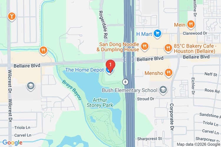 Map showing HOME DEPOT #0584 location