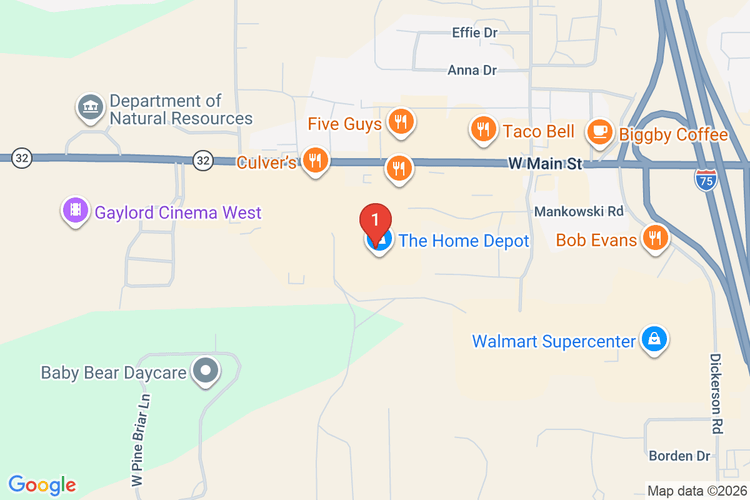 Map showing HOME DEPOT #2759 location