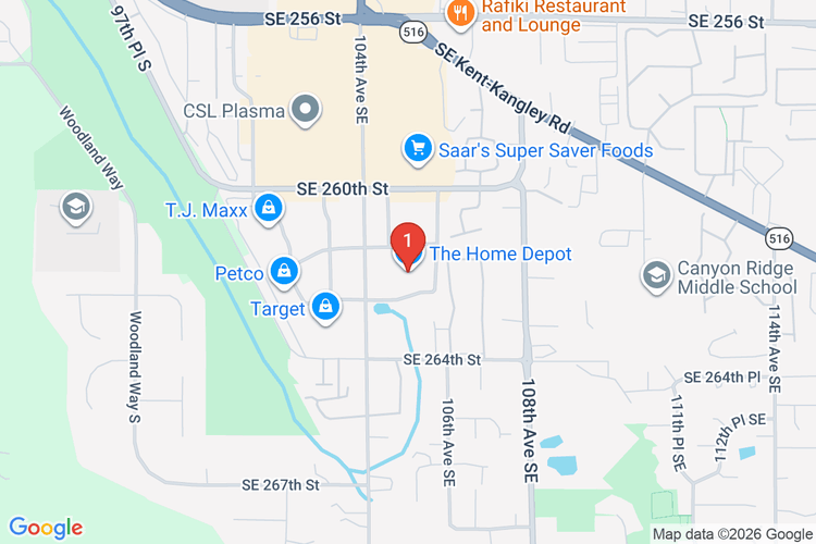 Map showing HOME DEPOT #4722 location