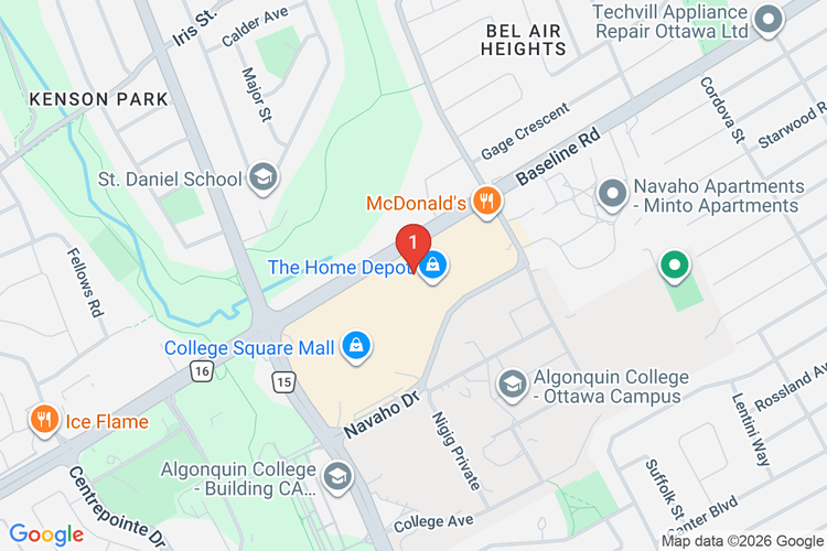 Map showing HOME DEPOT CAN #7026 location