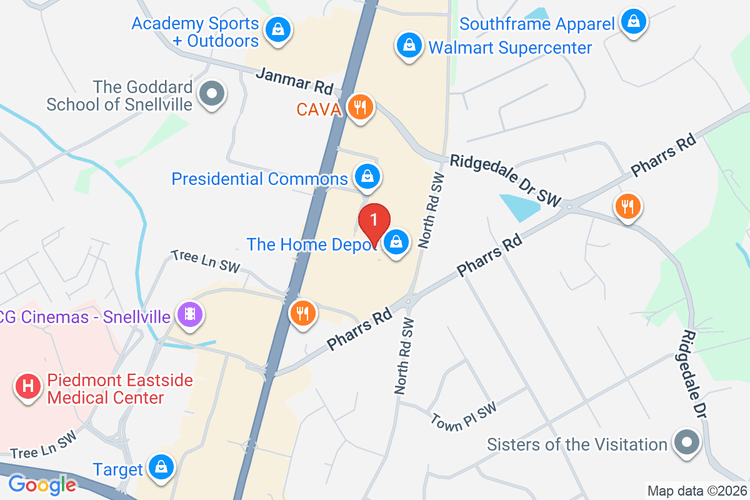 Map showing HOME DEPOT #0144 location