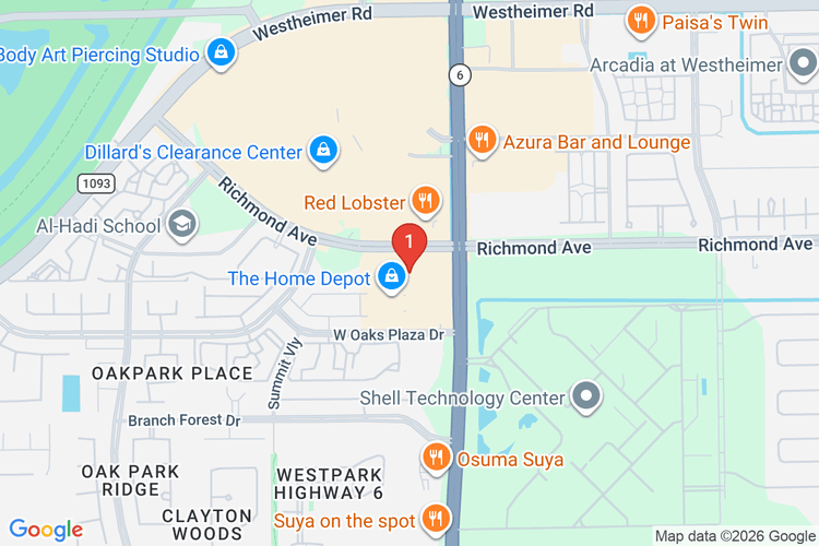 Map showing HOME DEPOT #0585 location