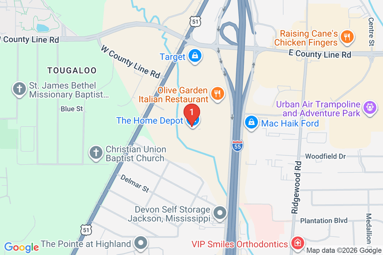 Map showing HOME DEPOT #2902 location