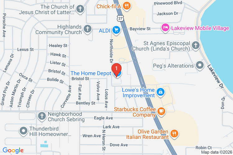 Map showing HOME DEPOT #6340 location