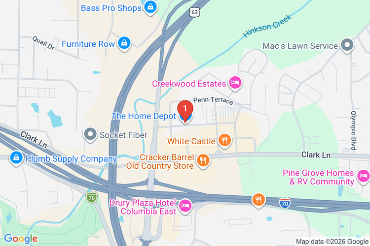 Map showing HOME DEPOT #3001 location
