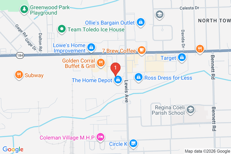 Map showing HOME DEPOT #3848 location