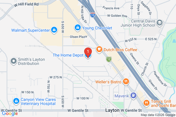 Map showing HOME DEPOT #8583 location