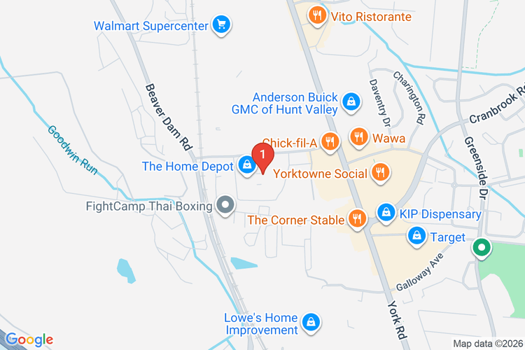 Map showing HOME DEPOT #2565 location