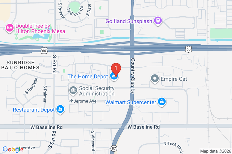 Map showing HOME DEPOT #0469 location