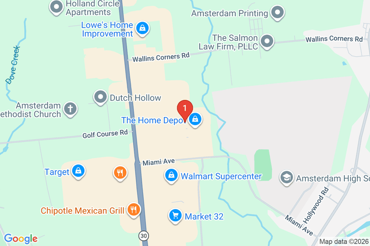Map showing HOME DEPOT #1289 location