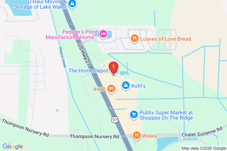 Map showing HOME DEPOT #0203 location