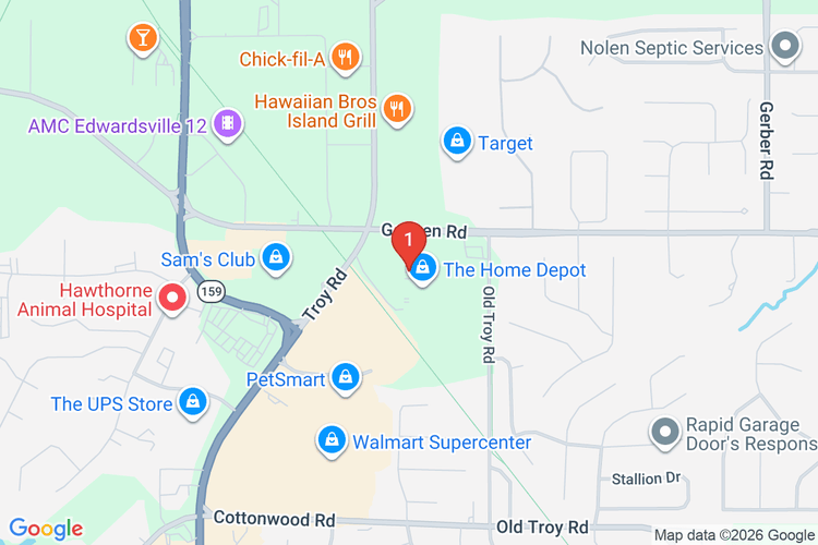 Map showing HOME DEPOT #1973 location