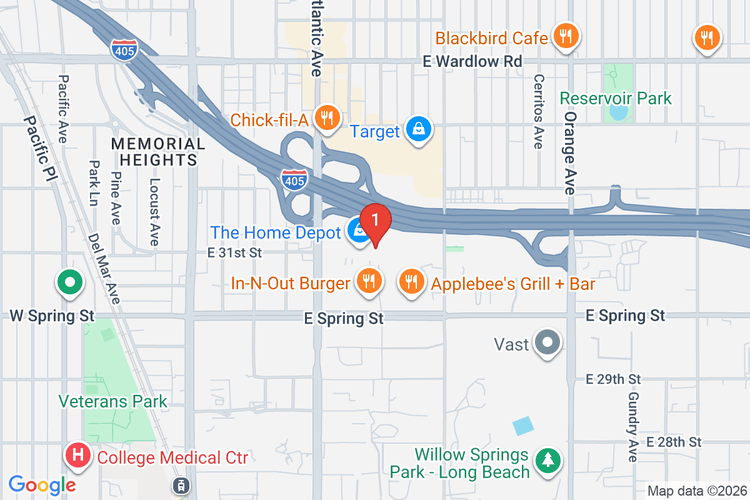 Map showing HOME DEPOT #1062 location