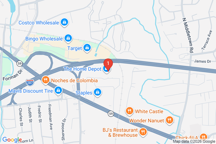 Map showing HOME DEPOT #1261 location