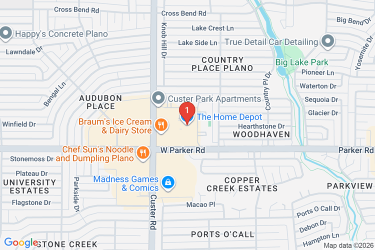 Map showing HOME DEPOT #6833 location