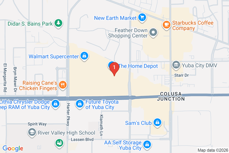 Map showing HOME DEPOT #1019 location
