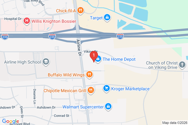 Map showing HOME DEPOT #0364 location