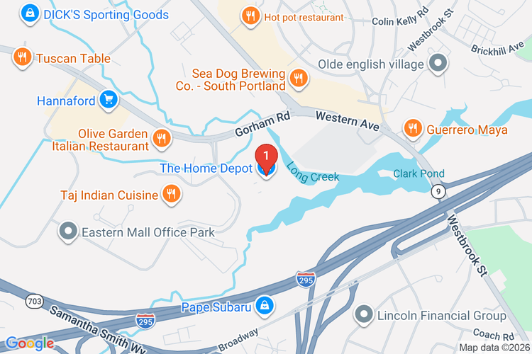 Map showing HOME DEPOT #2406 location