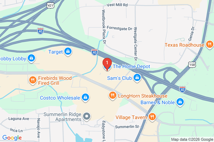 Map showing HOME DEPOT #3610 location