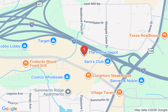 Map showing HOME DEPOT #3610 location