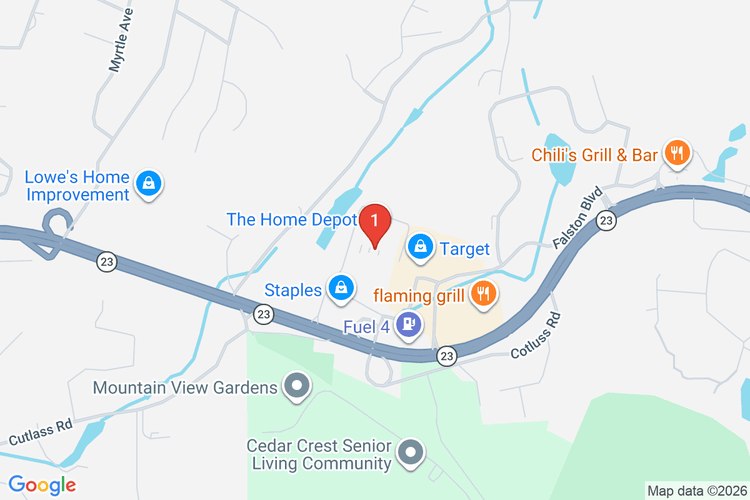 Map showing HOME DEPOT #0919 location