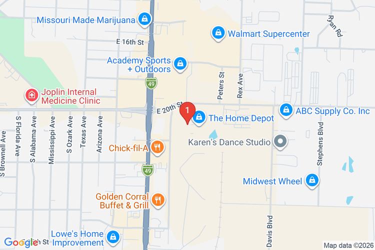 Map showing HOME DEPOT #3042 location